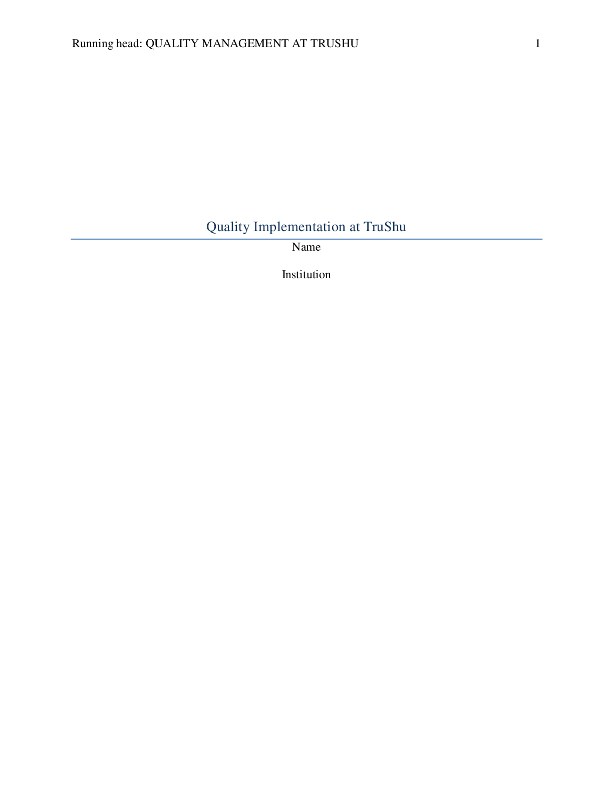 Preview image for Quality Management System Implementation at TruShu